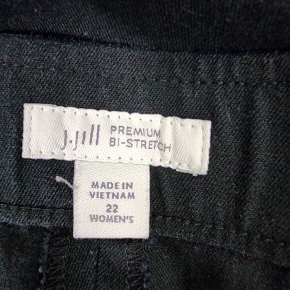 J Jill Women Dress Pants Size 22 Premium Bi-Stretch Trouser Black Mid Rise Ankle - Picture 7 of 10